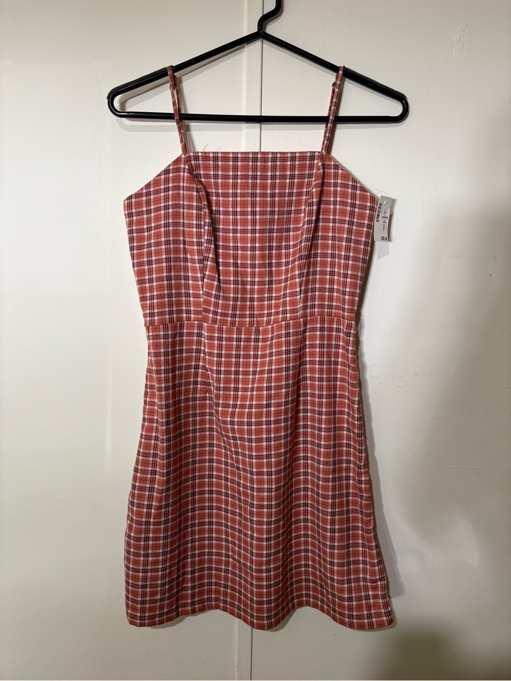 Plaid Square-Neck Mini Dress